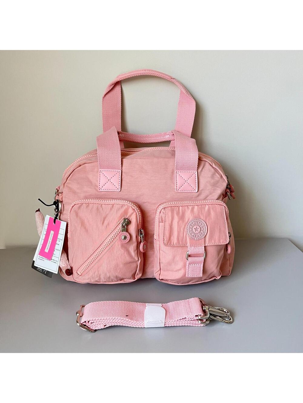Kipling Bridal Pink Defea Nylon Medium Convertible Shoulder Bag NWT